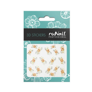 Наклейки для дизайна ногтей 3D, RuNail, цветы, №1623