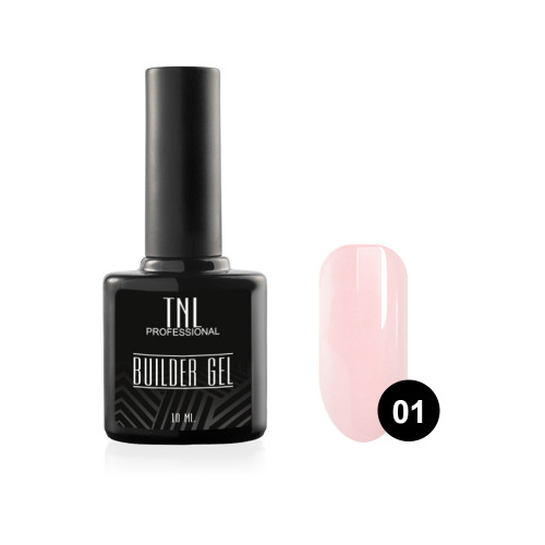 Гель для наращивания ногтей, TNL Builder Gel, моделирующий, камуфлирующий, молочно-розовый, №01, 10мл
