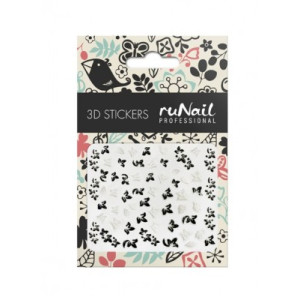 Наклейки для дизайна ногтей 3D, RuNail, бабочки, №1651