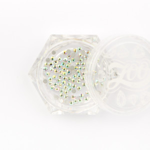 Стразы стеклянные, прозрачные, AB голография SS4, 1,5 мм, 100 шт. Zoo Nail Art.