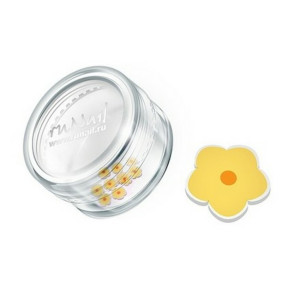 Дизайн для ногтей, RuNail, резиновые аппликации, цветы, желтый,  FIMO001