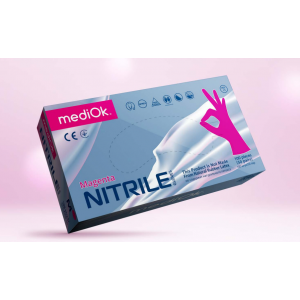 MediOk Перчатки Нитриловые MAGENTA M 50 пар/уп. (3,5 гр.)