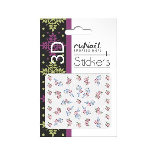 Наклейки для дизайна ногтей 3D, RuNail, цветы, № 1646