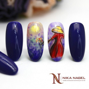 Набор Акварельные капли, Nika Nagel №1, 6 цветов и матовый топ