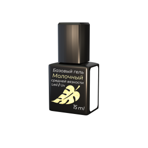 База для ногтей, 37204, средней вязкости, с кисточкой, цвет молочный, 15мл