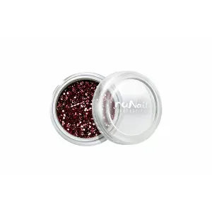 Дизайн для ногтей, RuNail, блёстки коричнево-красный