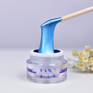 Гель-краска для дизайна ногтей, Patrisa Nail, голубой металлик, Паутинка 9587, №S7, 5мл