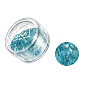 Дизайн для ногтей, RuNail, ракушки, бирюзовый 0286