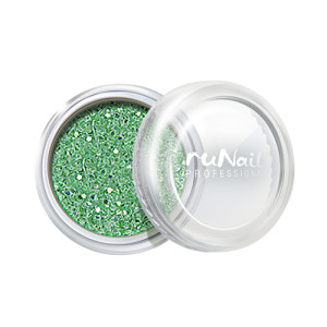 Дизайн для ногтей, RuNail, блёстки салатовый