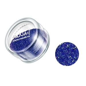 Дизайн для ногтей, RuNail, блёстки синий