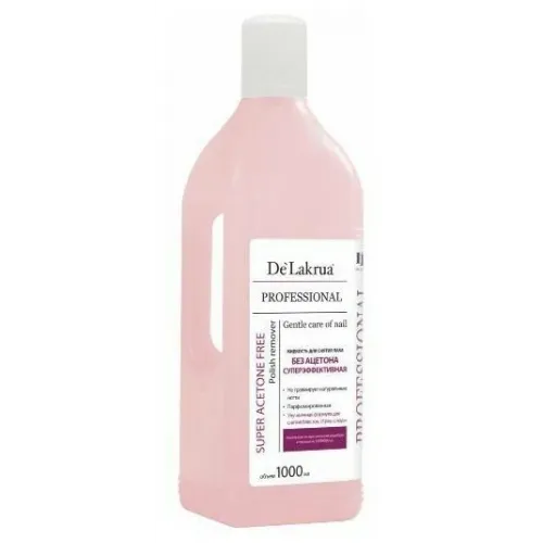 Жидкость для снятия лака, De Lakrua Super Acetone free Polish Remover, без ацетона, 1л