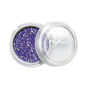 Дизайн для ногтей, RuNail, блёстки сиреневый металлик