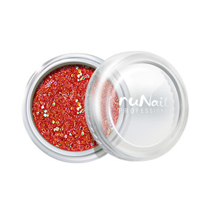 Дизайн для ногтей, RuNail, блёстки ярко-оранжевый