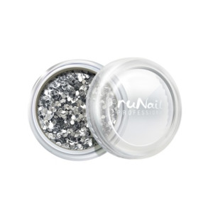 Дизайн для ногтей, RuNail, конфетти серебряный