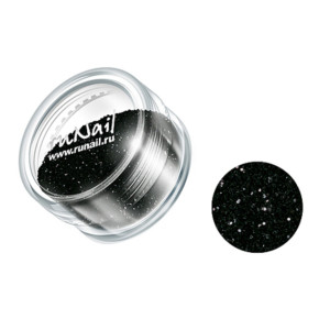 Дизайн для ногтей, RuNail, блёстки черный