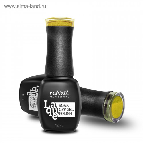 Гель-лак для ногтей, RuNail, Laque, Golden Youth, с блестками, 12мл