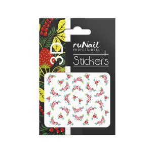 Наклейки для дизайна ногтей 3D, RuNail, цветы, №1634