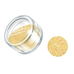 Дизайн для ногтей, RuNail, блёстки золотисто-желтый