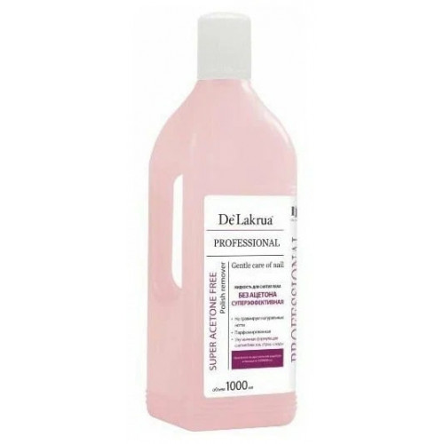 Жидкость для снятия лака, De Lakrua Acetone free Polish Remover, без ацетона, 1000мл