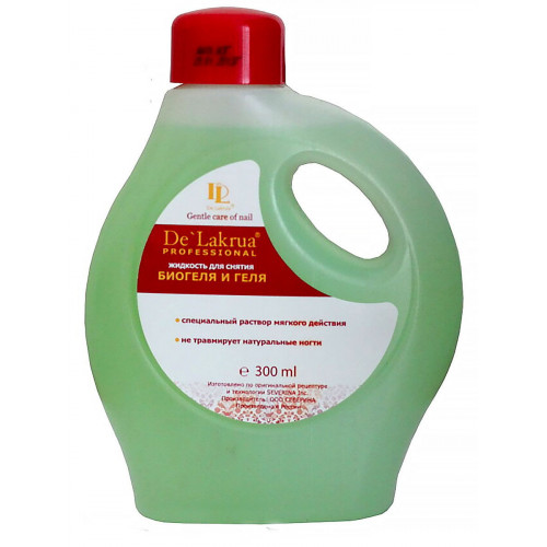 Жидкость для снятия биогеля, геля и искуственных ногтей, 0,3 л. BIO GEL REMOVER. DE LAKRUA.