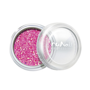 Дизайн для ногтей, RuNail, блёстки неоново-розовый