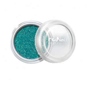 Зеркальная пыль для дизайна ногтей, RuNail, втирка, морская волна