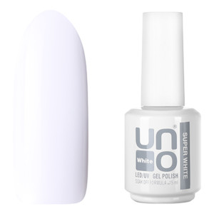 Гель лак, UNO Super White, супер белый, 15мл