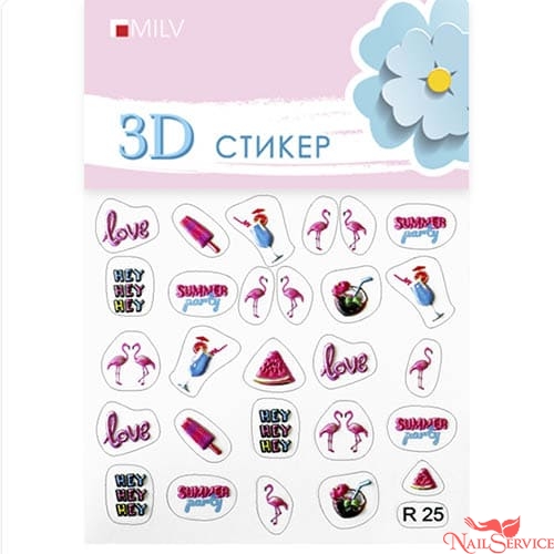 3D-стикеры для дизайна ногтей. R 25. Milv