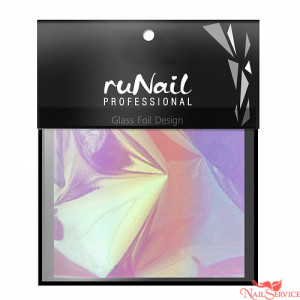 Дизайн для ногтей, Runail, фольга битое стекло, радужный, 4х100см, №3150)