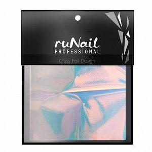 Дизайн для ногтей, RuNail, фольга битое стекло, голубой, 4х100 см, №3147