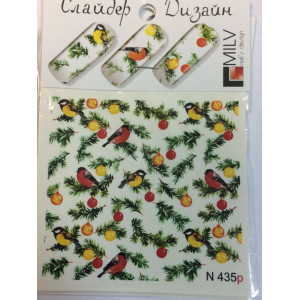 Слайдер-дизайн для ногтей, Milv, N 435p, зимний
