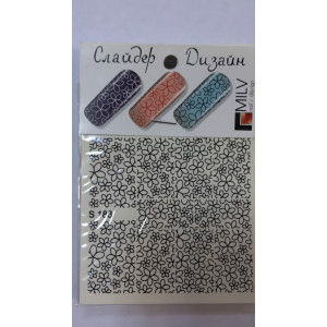 Слайдер-дизайн для ногтей, Milv, S 183, черный