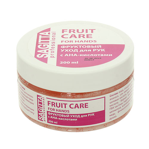 Фруктовый пилинг для рук, 200 мл. FRUIT PEELING FOR HANDS. Sagitta.
