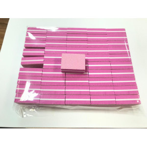 ПОДАРОК! Мини-баф #100/180, розовый. 50 шт/уп. Nail Service.