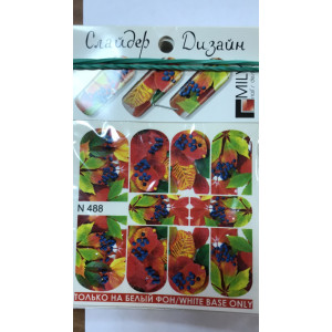 Слайдер-дизайн для ногтей, Milv, N 488