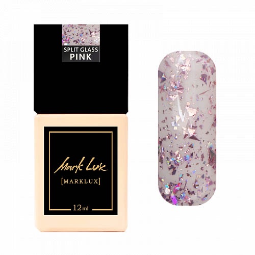 Гель-лак трехфазный MarkLux Split Glass pink, 12 мл. Коллекция MarkLux / Марклюкс. Nika Nagel.