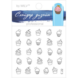 Трафареты для росписи ногтей, Milv, C 22