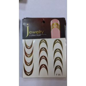 Слайдер-дизайн фольгированный для ногтей, Milv, F 095, золото