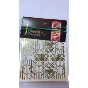 Слайдер-дизайн фольгированный для ногтей, Milv, F 136, золото