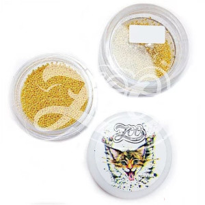 Дизайн для ногтей, Zoo Nail Art, бульонки металлические, золото, 0,6 мм, 10гр