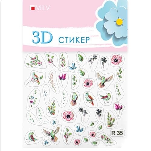 3D-стикеры для дизайна ногтей. R 35. Milv.