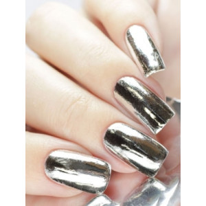 Фольга для дизайна ногтей, Milv, серебро, 162,5см