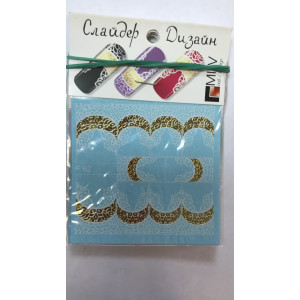 Слайдер-дизайн фольгированный для ногтей, Milv, F 062z, золото