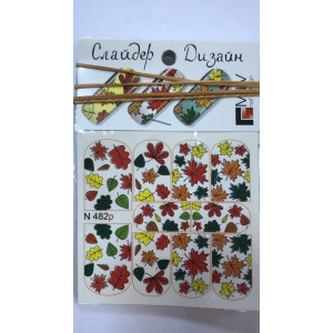 Слайдер-дизайн для ногтей, Milv, осень, N 482p