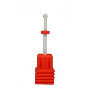 Фреза керамическая, Nail Service, красная, шарик, насечка мелкая, 2мм