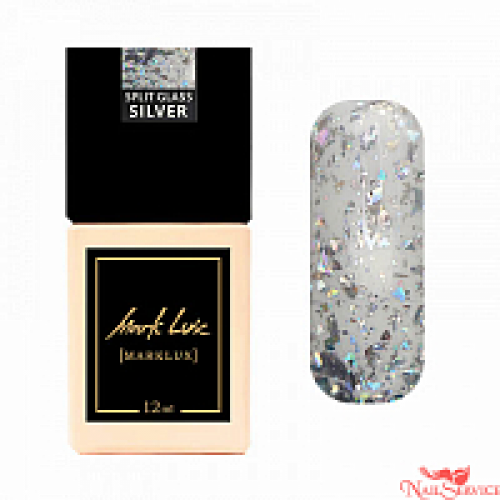 Гель-лак трехфазный MarkLux Split Glass silver, 12 мл. Коллекция MarkLux / Марклюкс. Nika Nagel.