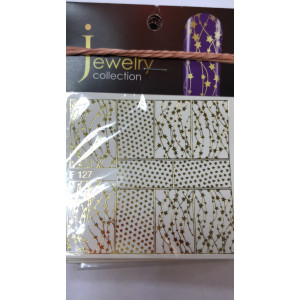 Слайдер-дизайн фольгированный для ногтей, Milv, F 127, золото