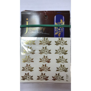 Слайдер-дизайн фольгированный для ногтей, Milv, F 137, золото