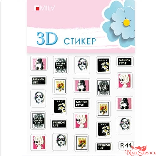 3D-стикеры для дизайна ногтей. R 44. Milv.