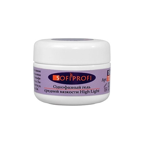 Однофазный гель, High Light, прозрачный, 50 гр. Sofiprofi.